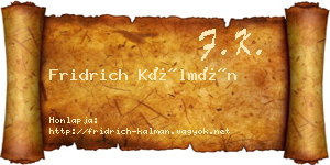Fridrich Kálmán névjegykártya