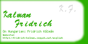 kalman fridrich business card
